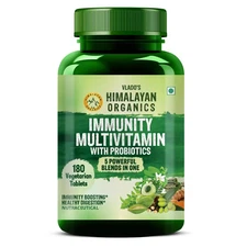Himalayan Organics Immunity Multivitamin With Probiotics | B1,B2,B3,B5,B6,B12,A,