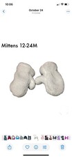 Carters White Fuzzy Mittens size Infant/Toddler 12-24M