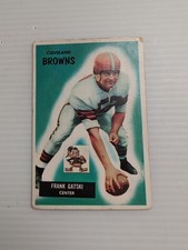 FRANK GATSKI Cleveland Browns Rookie Card 1955 Bowman Football Card HOF #119 . rookie card picture