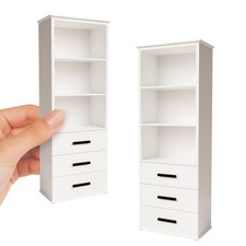 Dollhouse Bookshelf in 1:12 Scale, Dollhouse Bookshelf with Openable Drawer, ...