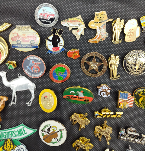 Masonic Zor Shriner Camel Daughters Of The Nile Lapel Pin & More Lot Of 47 - Picture 5 of 11