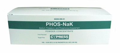 Cypress Pharmaceutical Phos-Nak Oral Supplement Fruit Powder Concentrate 100 Ct
