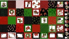 Loralie Design - 2 Fabric Panels - Christmas Snow Lady Medley Quilting Panels