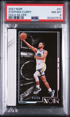 2021 PANINI NOIR HOLO SILVER #51 STEPHEN CURRY 11/35 PSA 8