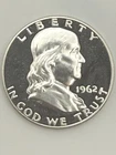 1962 & 1963 Franklin Half Dollar Proof Pair 90% Silver Gem Proof