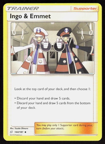 Ingo & Emmet 144/181 Uncommon SM - Team Up Pokemon EN Lightly Played