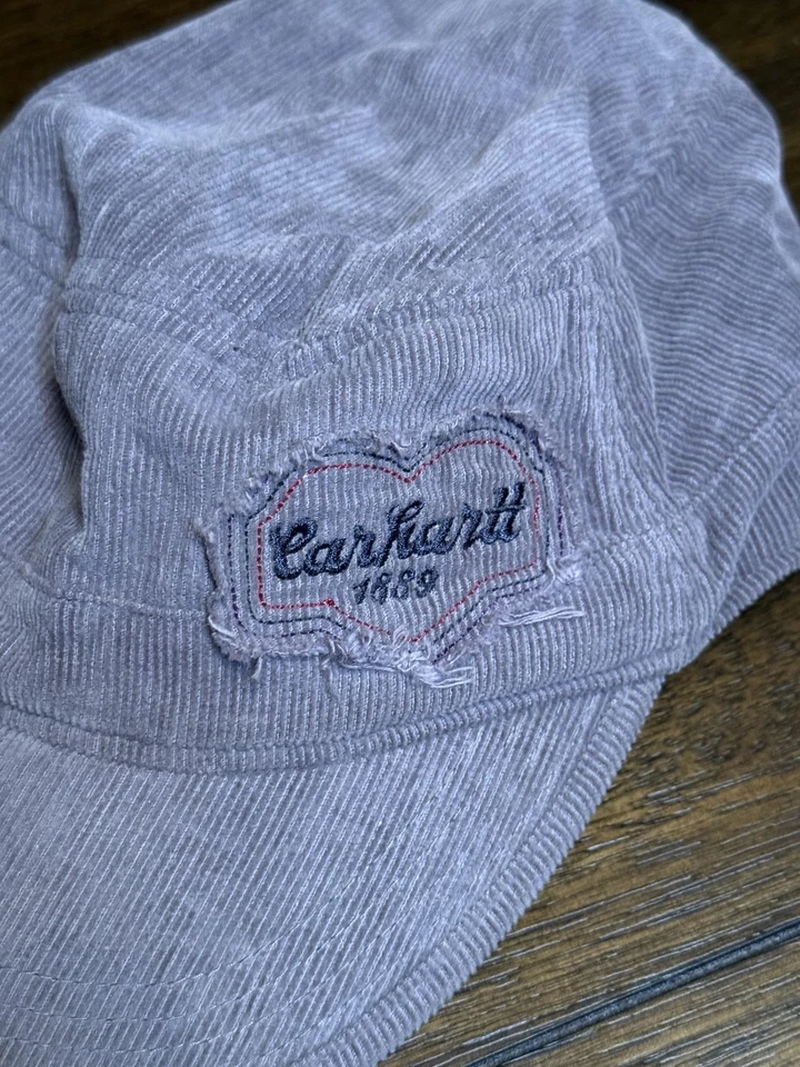 Sombrero Carhartt Gorra Correa Trasera Para Hombres Gris Pana Militar Cadete Parche Ropa de Trabajo Foto 2 de 4