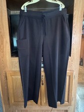 Women s Black Wide-Leg Drawstring Pocket Pants