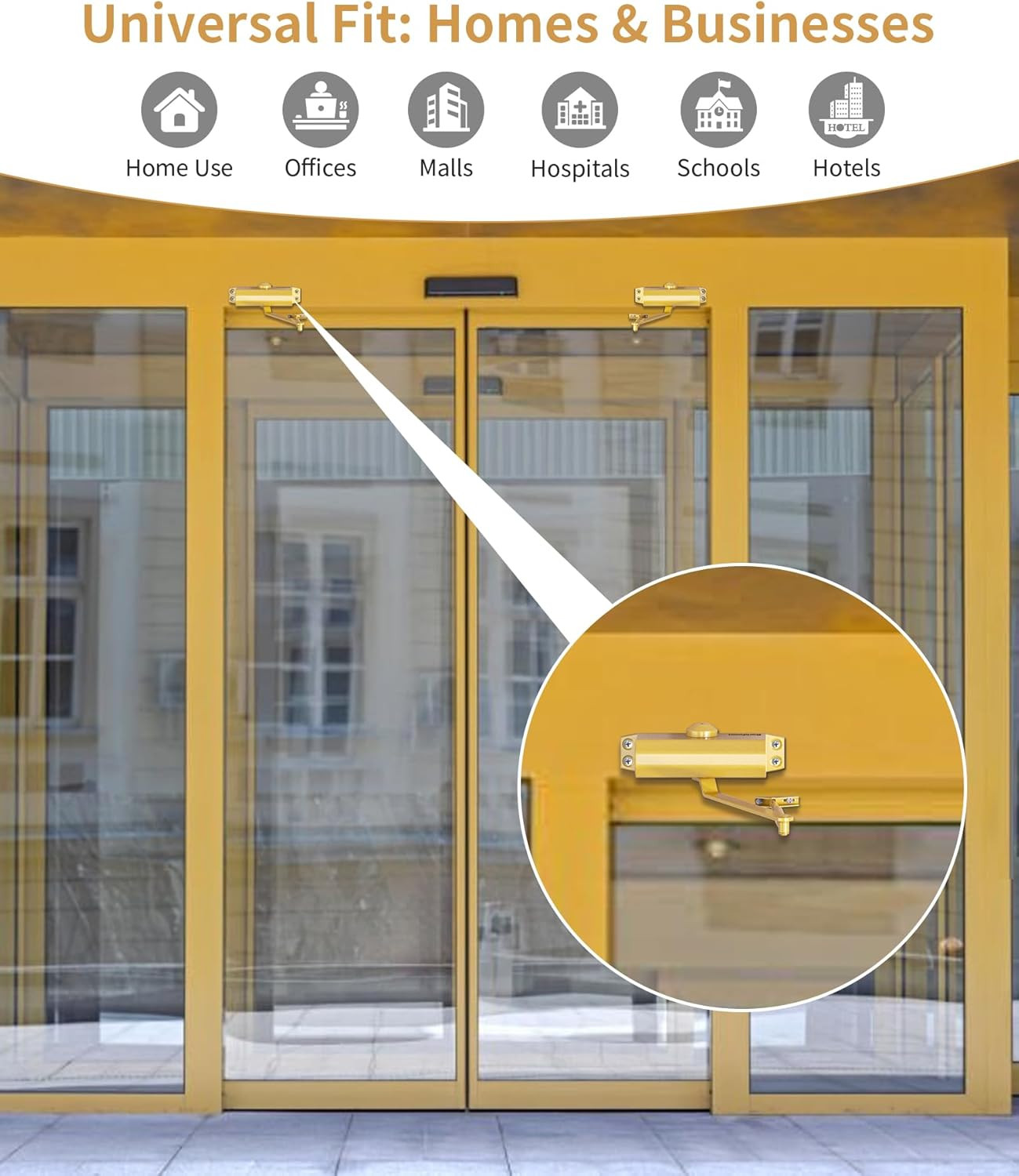 Door Closers Commercial, Hydraulic Door Closer with Hold Open, Heavy Duty Doo...