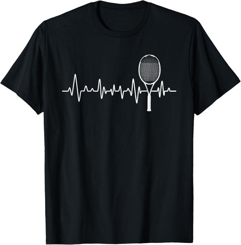 Tennis Racket Pulse Heartbeat - EKG Tournament Sports Lover T-Shirt Hoodie