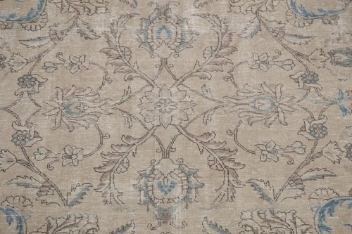 Muted Distressed Floral Traditional Room Size Rug Vintage Handmade Carpet 10x11 - Picture 4 of 21