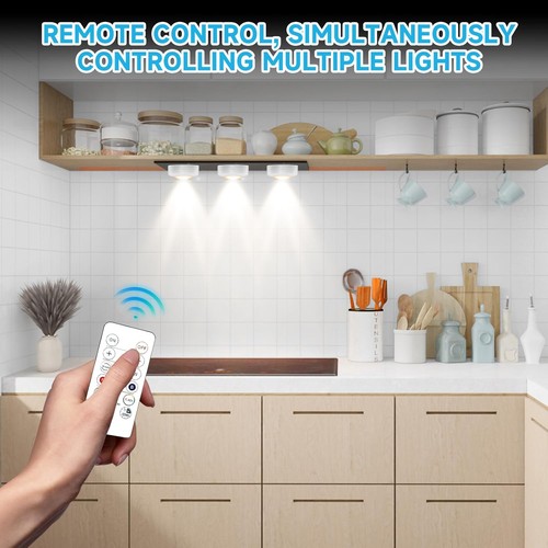 LED Puck Lights With Remote Control 16 Color Changeable Under Cabinet With Contr - Picture 2 of 11