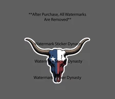 Bull Skull Sticker Waterproof Decal Texas Flag State Realistic Gift NEW