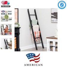 Blanket Ladder for the Living Room and Bedroom, Quilt Rack, 6-Tier, Black 5...