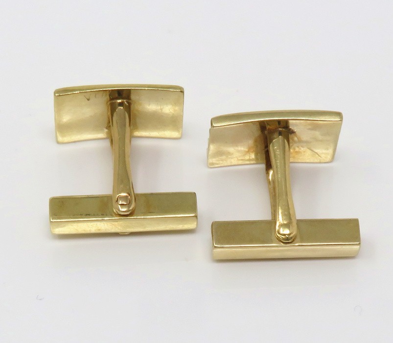 NYJEWEL Tiffany & Co. 14k Yellow Gold Ribbed Rect… - image 3