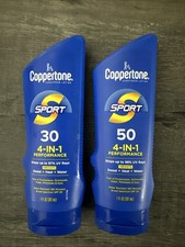 Coppertone Sport 4-in-1 Sunscreen Lotion SPF 30  50 Lot Of 2 Exp 6/26