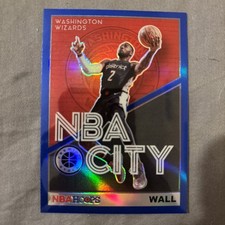 John Wall 2019-20 NBA Hoops Premium Stock NBA City BLUE PRIZM #7 Wizards