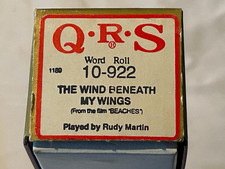 Player Piano Roll QRS 10-922 Word Roll The Wind Beneath My Wings from Beaches