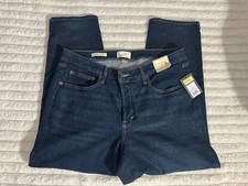 women's jeans By Universal Thread Mid-Rise Straight, in dark blue denim. Size 17