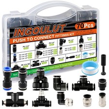 70 PCS Quick Connect Air Hose Fitting Assortment Kit Male NPT Release Tube