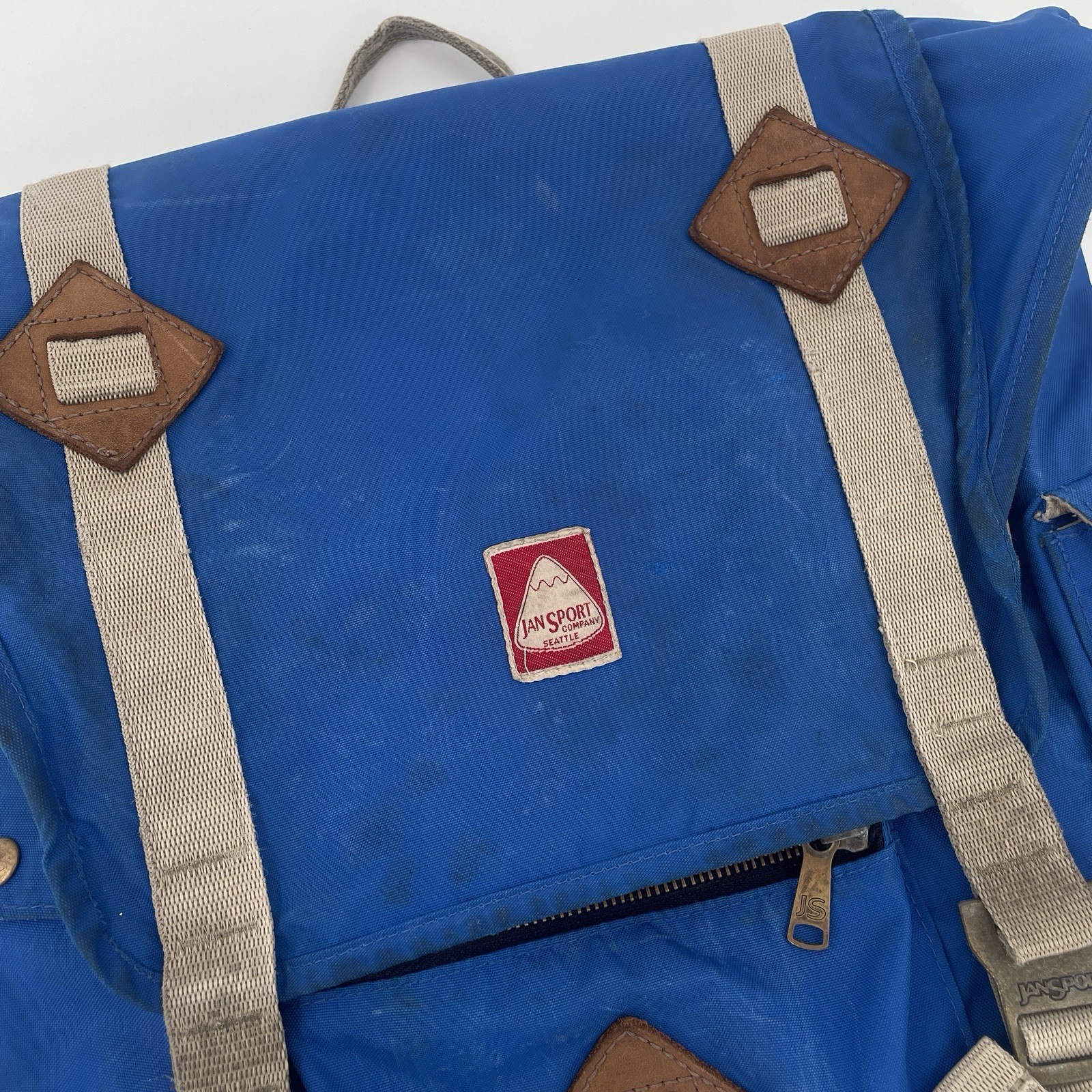 Rare Vintage JanSport Skip Yowell Nylon Rucksack Backpack in Blue *flaws* image 2