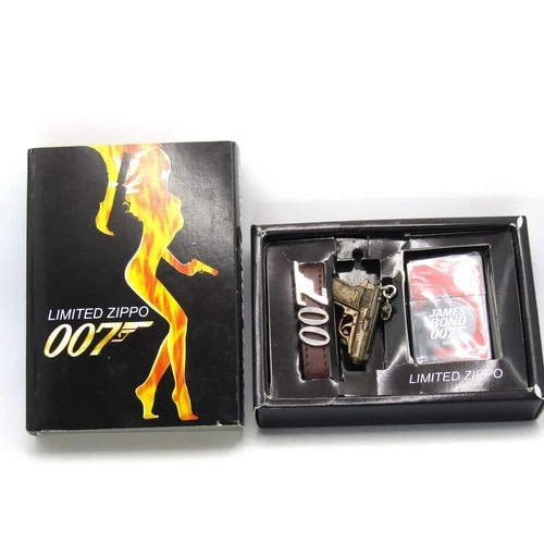 007 James Bond Limited Zippo Oil Lighter Set 1999 Unfired Rare