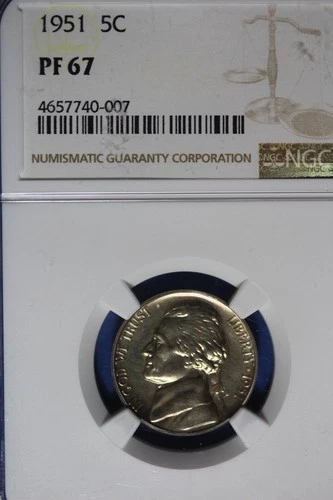 1951 NGC 5C PF67 JEFFERSON NICKEL #B50578