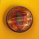 2014-P Lincoln Shield Penny Original BU Luster Toning UNC EARRING In Earlobe  — photo 2