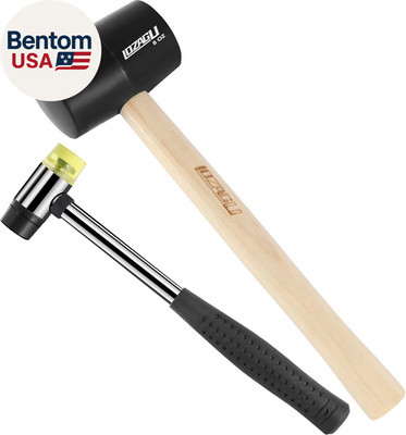 2-Pack Rubber Mallet Hammer Set, 8Oz & 25Mm Small Rubber Mallet Hammer Tool, Rub