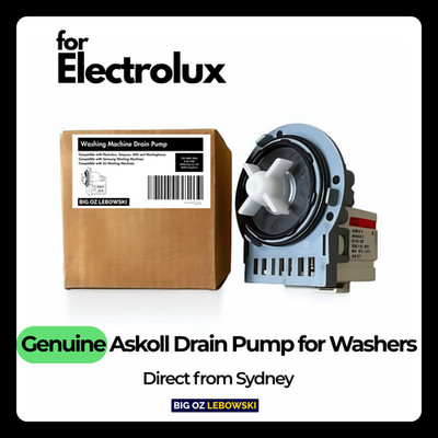 Genuine Askoll Drain Pump & Seal for Electrolux Front Loader Washing Machines
