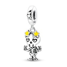 MULA 925 Stering Silver DIY Charms Enamel Skeleton Pendant fit Women Bracelets