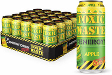 24 x 500ml Toxic Waste Sour Apple Low Sugar Energy Drink Cans Value Pack