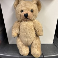 Vintage Tan Teddy Bear Plush Stuffed Animal 13" Soft Korea B1