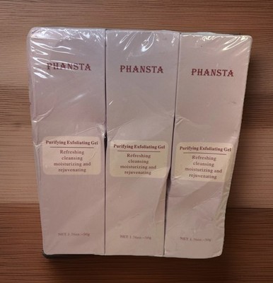Phansta Purifying Exfoliating Cleansing Face Gel 1.76 oz Tube 3 Pack DAMAGED BOX