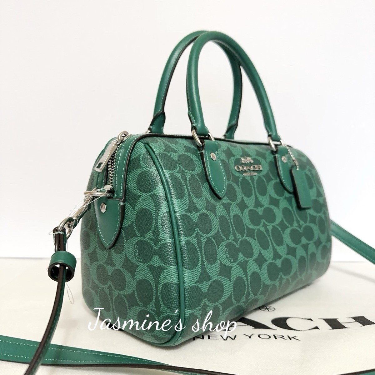 NWT Coach Medium Rowan Satchel Bag In Signature Canvas CV961