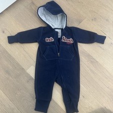 Vintage Oshkosh B Gosh Hooded One Piece Jumpsuit Navy Red