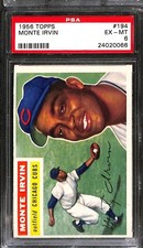 1956 Topps #194 MONTE IRVIN PSA 6 EX-MT 24020066 