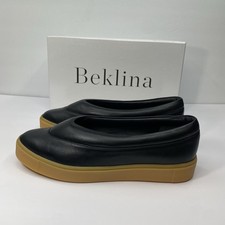 Beklina Shoes Women's Sz 9 Black Margo Sneaker Slip On Puffy Leather NEW $290