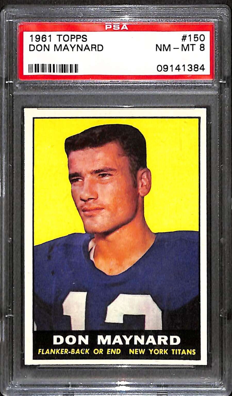 1961 Topps #150 Don Maynard HOF RC PSA 8 NMMT C102070