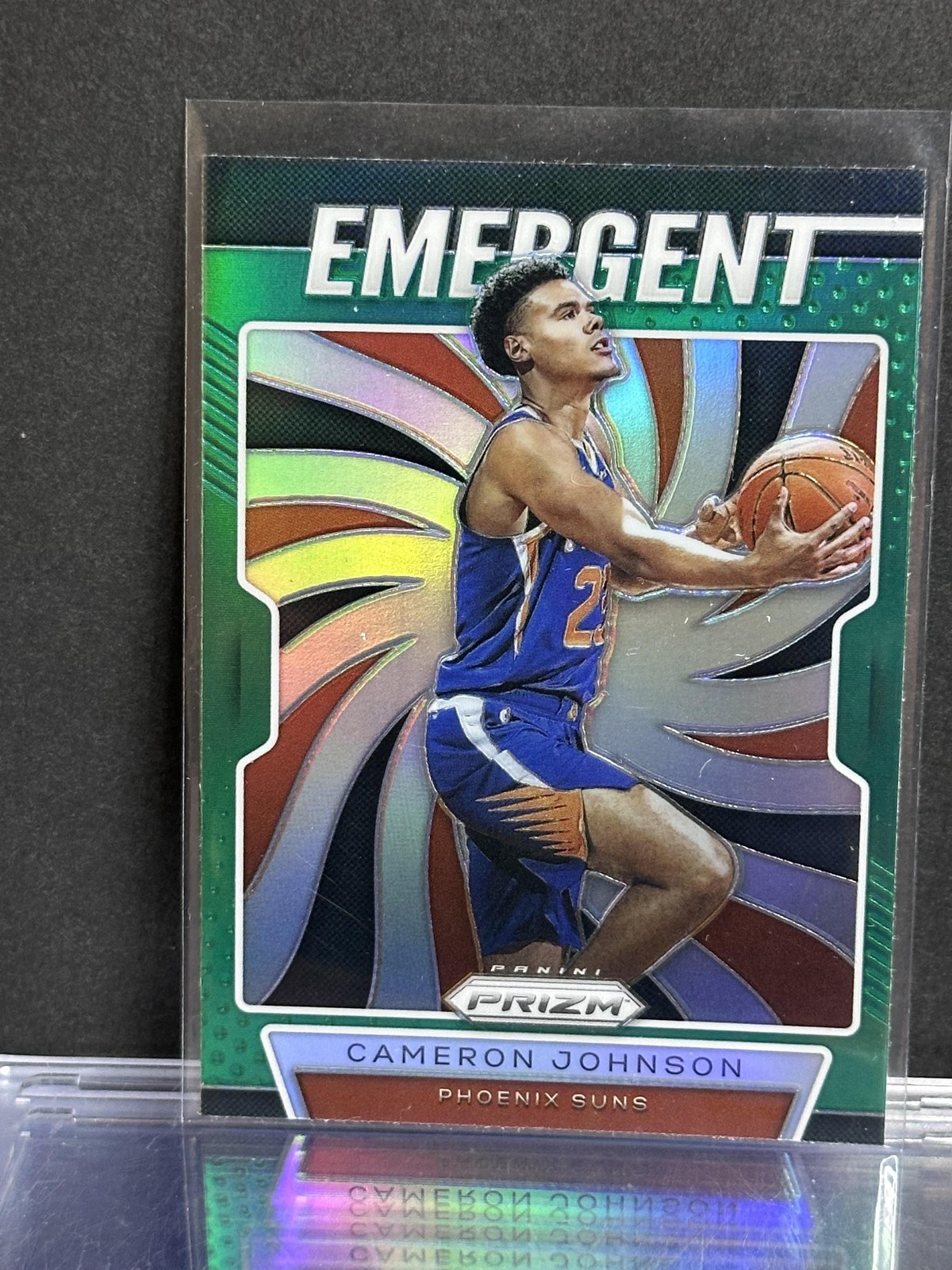 2019-20 Panini Prizm #13 Cameron Johnson Emergent Green Phoenix Suns