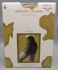 Donald J Pliner Sculpture Top Shaper Pantyhose Vtg Size III Large Nude Sheer Toe