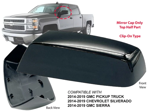 For Mirror Cap Glossy Black 2014-2019 SILVERADO SIERRA Driver Left Side 22919757