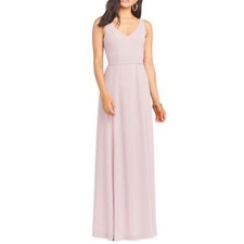 Show Me Your Mumu NEW Jenn Evening Chiffon Gown In Camel Rose Sz S Wedding