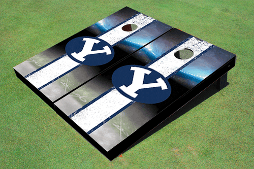 Brigham Young University BYU Field langer Streifen passender Cornhole-Boa mit weißem Thema - Bild 1 von 1