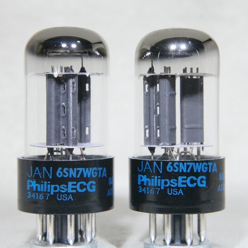 Matched Pair PhilipsECG 6SN7WGT Made in USA Very Strong