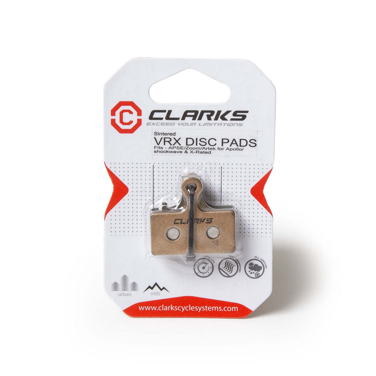 Clarks Disc Brake Pad Sintered VRX852 for Clarks M2 (L) Shimano Deore FSA