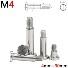 M4 Thread Stop Bolt Stainless Steel Shoulder Screws Slotted Slot Drive Bolts 4mm