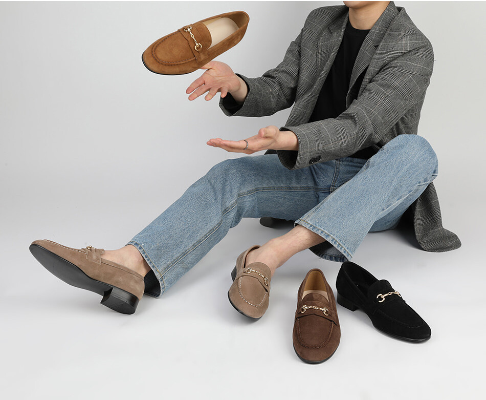 Street Style Fashion Penny Loafer Men Firenze Atelier Men's BLACK