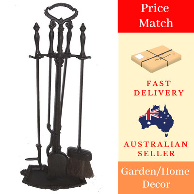 Cast Iron Fireplace Tool Set Fire Heater Flame Outdoor Garden