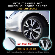 For 2016-2020 Nissan Maxima 18 Wheels Rim X4 Chrome Delete Kit - Chrome Mirror